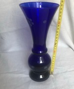 Wazon kobaltowy szlifowany piękny średni