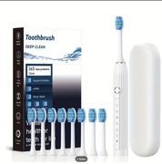 Szczoteczka soniczna do zębów z 8 wymiennymi główkami i etui