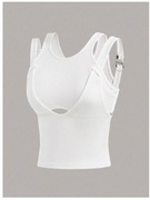 koszulka na podwójnych ramiączkach biały top SHEIN ICON r. 38 M