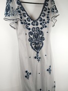 Zwiewna letnia sukienka damska z siateczki z podszewką S 36