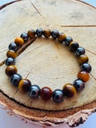 Bransoletka męska wyjątkowa z kamienia i ceramiki na prezent amulet 