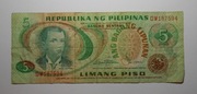 stary banknot 5 Peso Filipiny