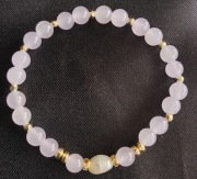 Bransoletka z jadeitem, hematytem i perłą 