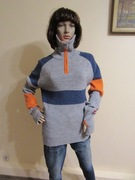 ULVANG sweter stójka wycięcia na kciuk 100% wełna unisex _ M