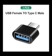 Reduktor Adapter wtyczka z TYP-C na USB Black Tablet Telefon Komputer 