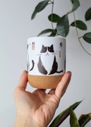 Kubek z kotkami Matsumoto Hoji, pokrywka korek, Japoński styl, kubek kot 