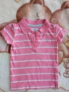 Różowa bawełniana bluzka koszulka polo H&M 86 w paski