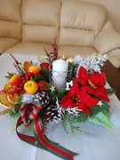 Stroik świąteczny bożonarodzeniowy na stół 32 cm