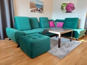 Narożnik z funkcją spania Warner-Barcelona +Puf 