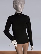 Klasyczny czarny golf prążkowany - rozmiar uniwersalny