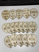 Drewniane tabliczki karty BALONIKI DO ZDJĘĆ, prezent personalizowane