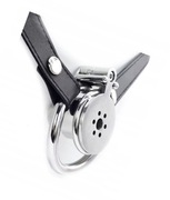Stalowy pas cnoty, INVERTED Chastity klatka na penisa + pasek oring 45mm