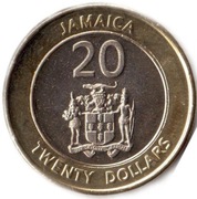 JAMAJKA 20 dolarów 2001, KM# 182, AU