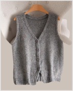Cieplutka szara kamizelka, pulower 4XL