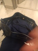 Torebka damska ciemno niebieska z frędzlami