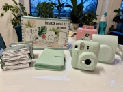 Aparat Instax mini 12 instant camera miętowy zestaw akcesoria wkłady