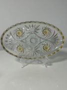 WALTHER Kristalglas patera l. 60 żółte szkło owal