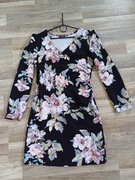 Sukienka mini z długim rękawem w kwiaty Evita S