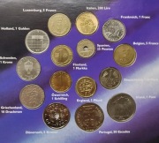Zestaw "Monety obiegowe Europy" przed Euro 15 krajów mennicze folder