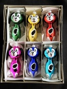 Bombki choinkowe szklane 6 szt Pieski kształtki retro jak prl piesek