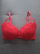 * 65D * Ann Summers * Czerwony biustonosz z kieszeniami push up koronkowy *