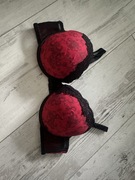 Czerwony biustonosz push up stanik