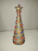 Choinka handmade  rękodzieło lampki LED