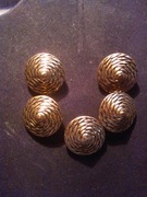 Guziki w typie Art Deco, 5 sztuk, metal, XX w.
