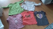 Zestaw 5 bluzek dla dziewczynki na 110/116 cm.    GA