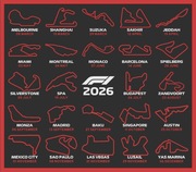 Model 3D Kalendarz Formuły 1 2026 – pełny sezon, 24 GP, druk