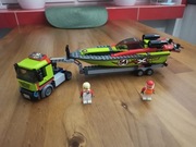 Zestaw Lego z serii Lego City nr 60254 transporter łodzi wyścigowej