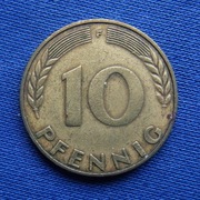 62. NIEMCY 10 PFENNIG 1950 F. KM 108