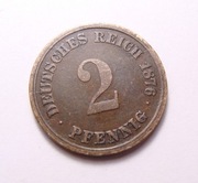 Niemcy 2 pfennig 1876 D