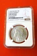 10 zł. 1933 Królowa Jadwiga  NGC  UNC DETAILS /rzadka/
