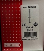 Kołek instalacyjny z wkrętem śr. 5mm 35mm dł. 100szt mepac
