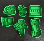 Foremki Minecraft– 6 szt. do ciastek, pierników, masy cukrowe+gratis brelok