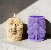 Duża PSZCZOŁA PLASTER MIODU KWIAT forma silikon 10.6*8.4 do Świec Odlewów 