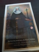 Obrazek z relikwią 2 stopnia bł. Zofii Czeskiej