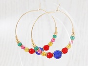 Native Bloom kolczyki KOŁA złote kolorowe koraliki dopamina PREZENT NA143