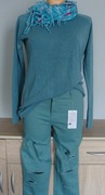 Zestaw Zielony: jeansy+ sweter rozm. 32/34