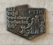 III RAJD RODZINNY 1980  - odznaka  PTTK ŁÓDŹ