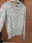 Szary sweter damski kardigan rozpinany 100% bawełna jesień 