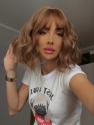 Peruka nowa jak naturalne ciemny karmel blond bob gęste grzywka dla kobiet