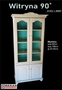 Witryna 90` Wanila & Mint Biało -Zielona Śliczna Stylowa Lakierowana BEKAS 