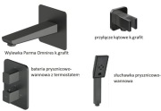 Nowa bateria wannowa z termostatem Parma Omnires kolor grafit