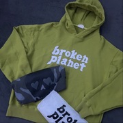 Broken Planet Hoodie Olive + T-Shirt Out of the Shadows Zestaw L/L