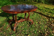 Stół owalny na 4 giętych nogach 128x84 - ANTYK