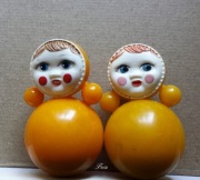 Figurka lalka Wańka Wstańka PRL 2 szt