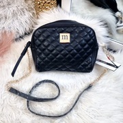 Monnari Torebka damska na łańcuszku pikowana logowana czarna nowa