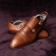 YANKO Double Monks 306 F Light Brown (cognac) - jasno brązowe monki męskie 